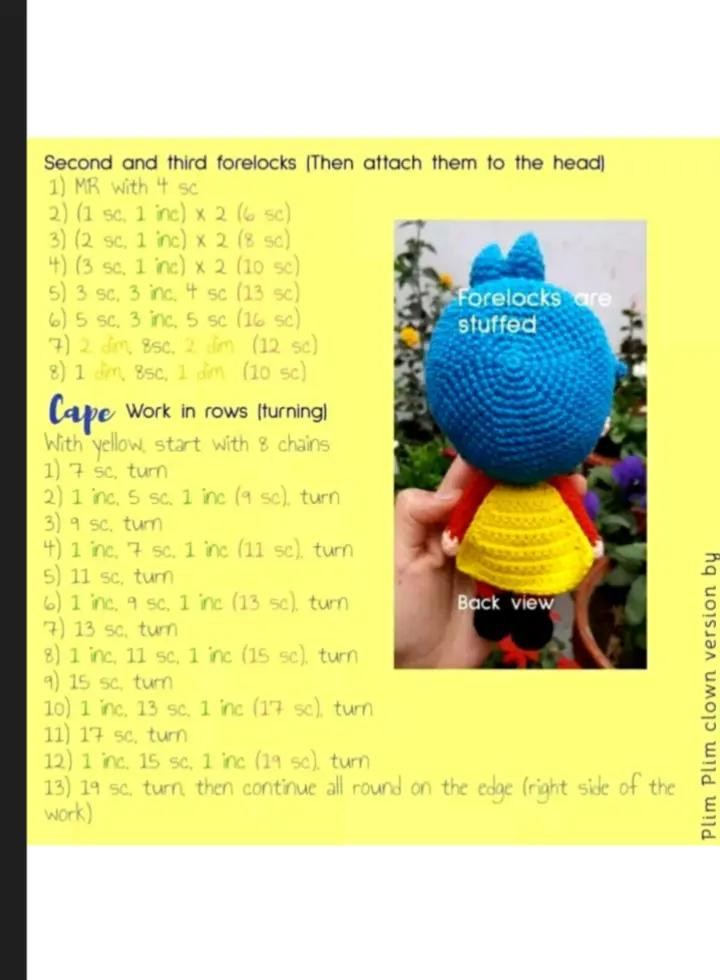 "Free Crochet Pattern for Plim Plim Clown Doll"