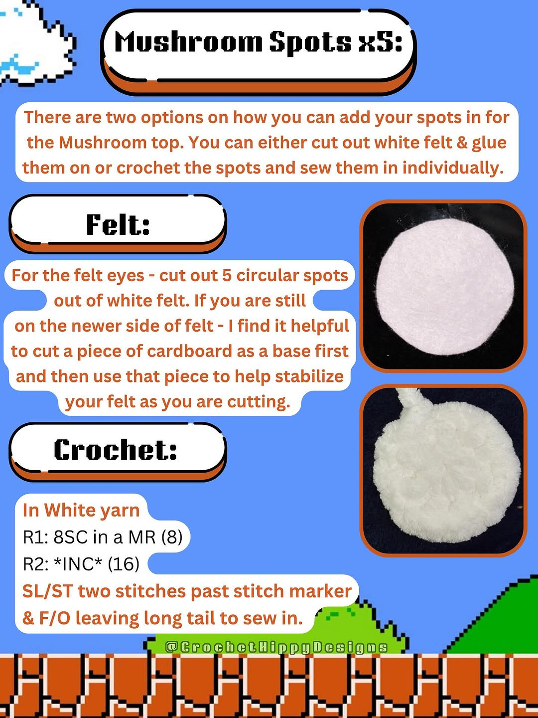 Free Crochet Pattern for Power Mushroom Plushies