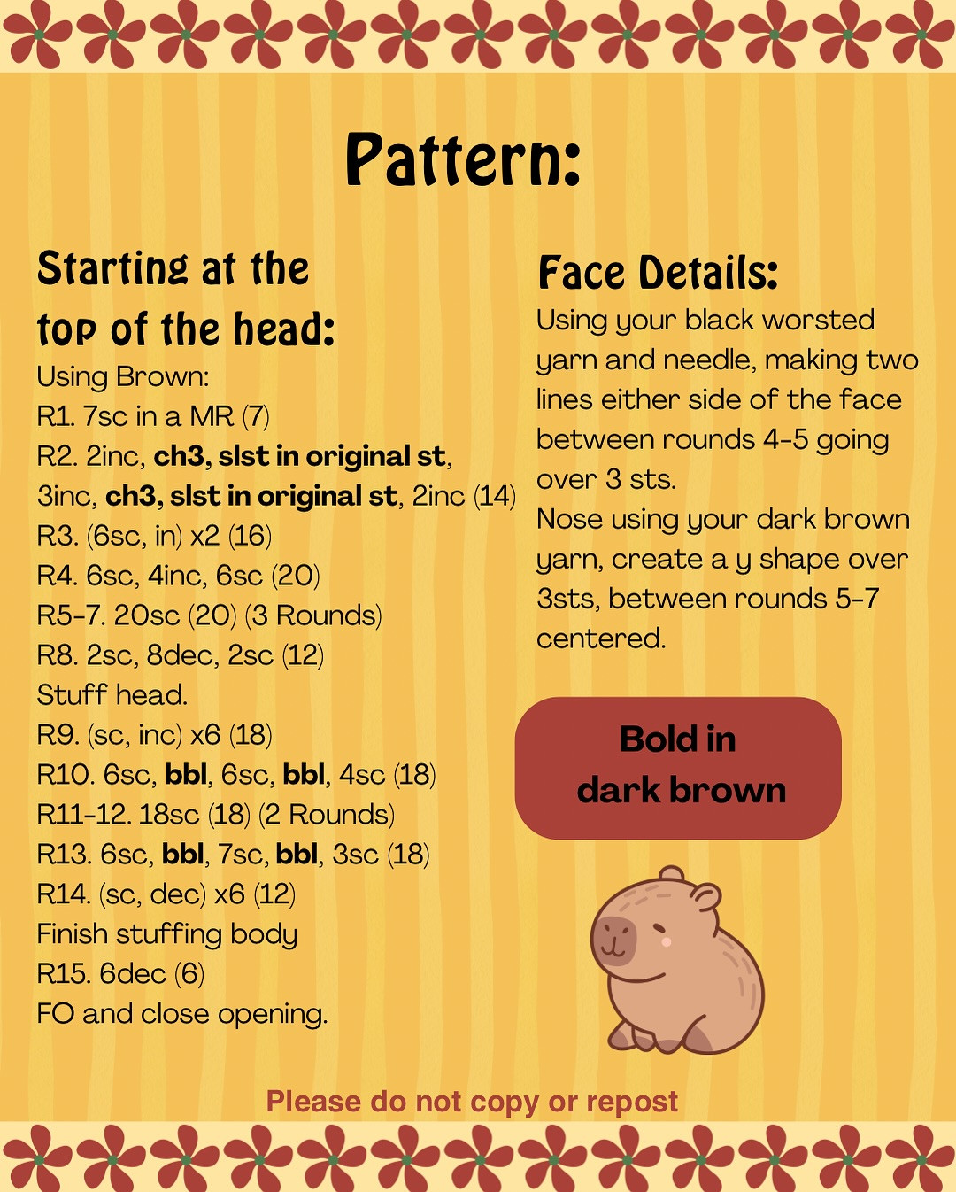 Free No-Sew Capybara Crochet Pattern Available