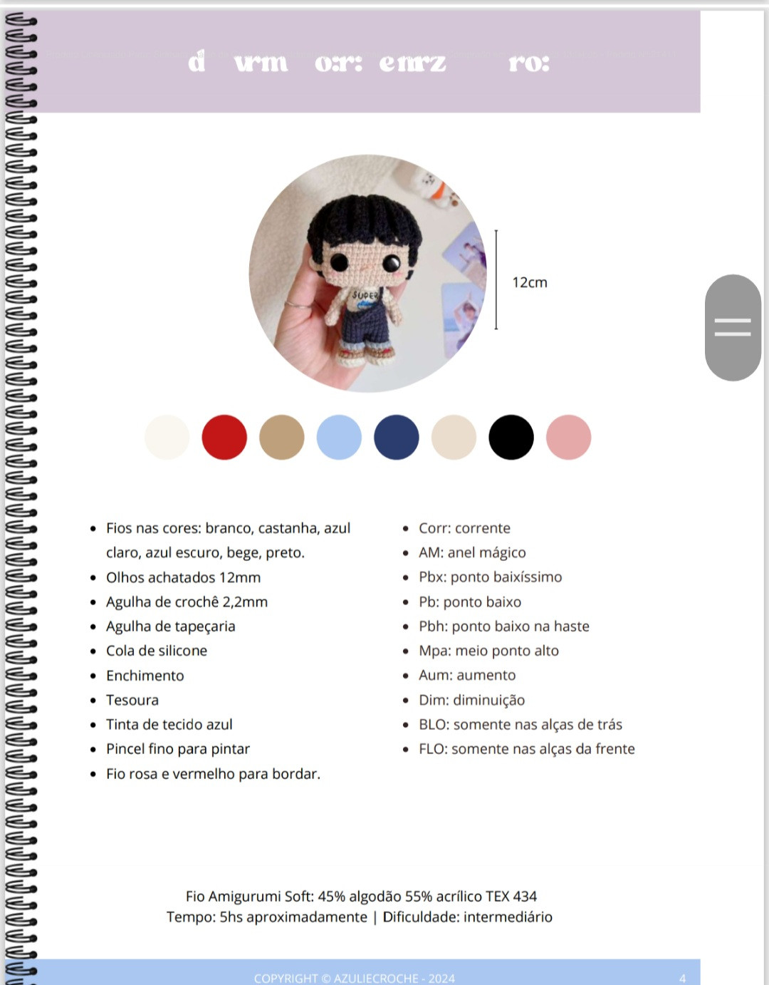 "Gráfico de Crochê Amigurumi: Boneco de Mão Criativo e Adorável"