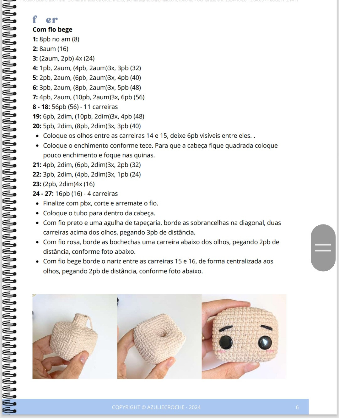 "Gráfico de Crochê Amigurumi: Boneco de Mão Criativo e Adorável"