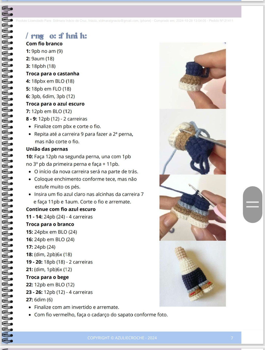 "Gráfico de Crochê Amigurumi: Boneco de Mão Criativo e Adorável"
