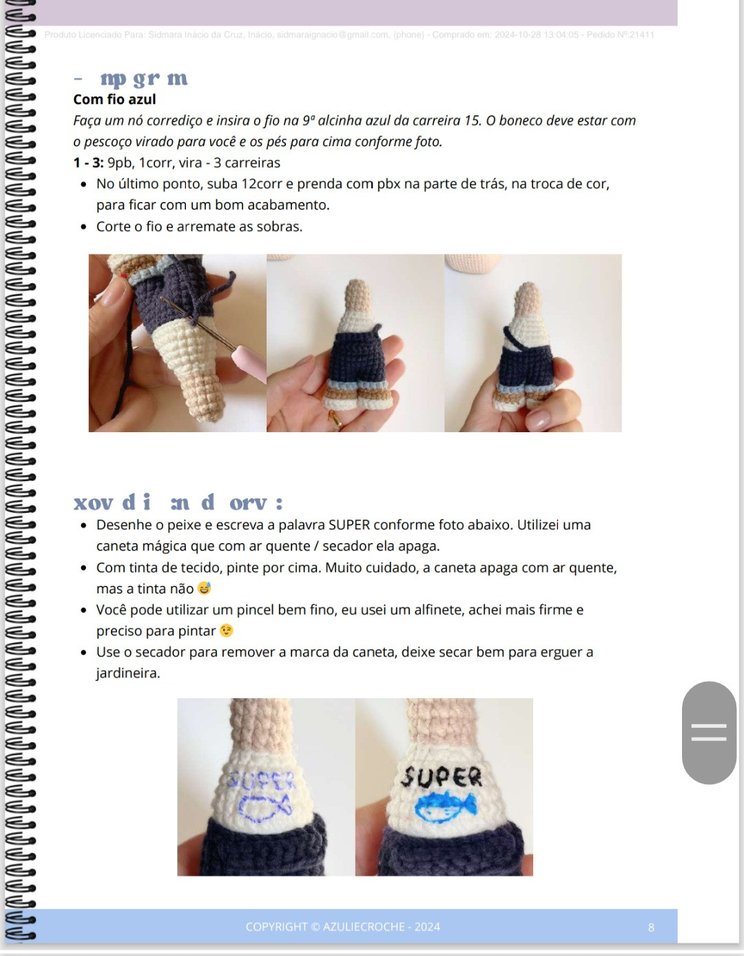 "Gráfico de Crochê Amigurumi: Boneco de Mão Criativo e Adorável"