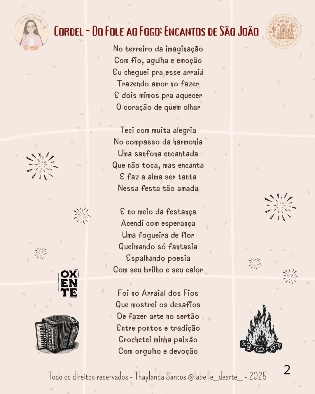 "Gráficos de Crochê de Sanfona e Fogueira: Arte Detalhada e Colorida"