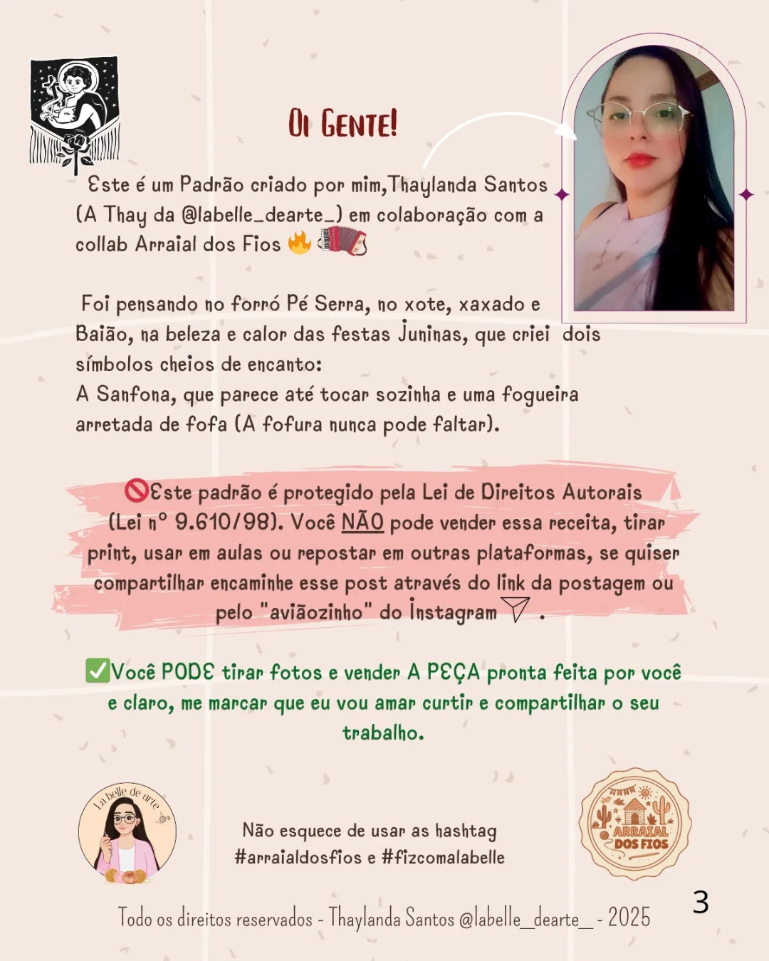 "Gráficos de Crochê de Sanfona e Fogueira: Arte Detalhada e Colorida"