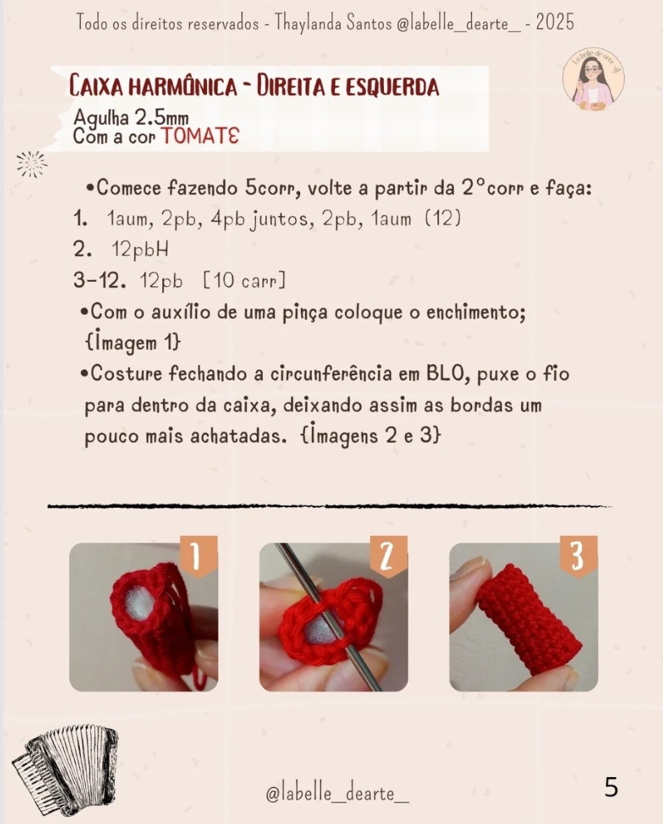 "Gráficos de Crochê de Sanfona e Fogueira: Arte Detalhada e Colorida"