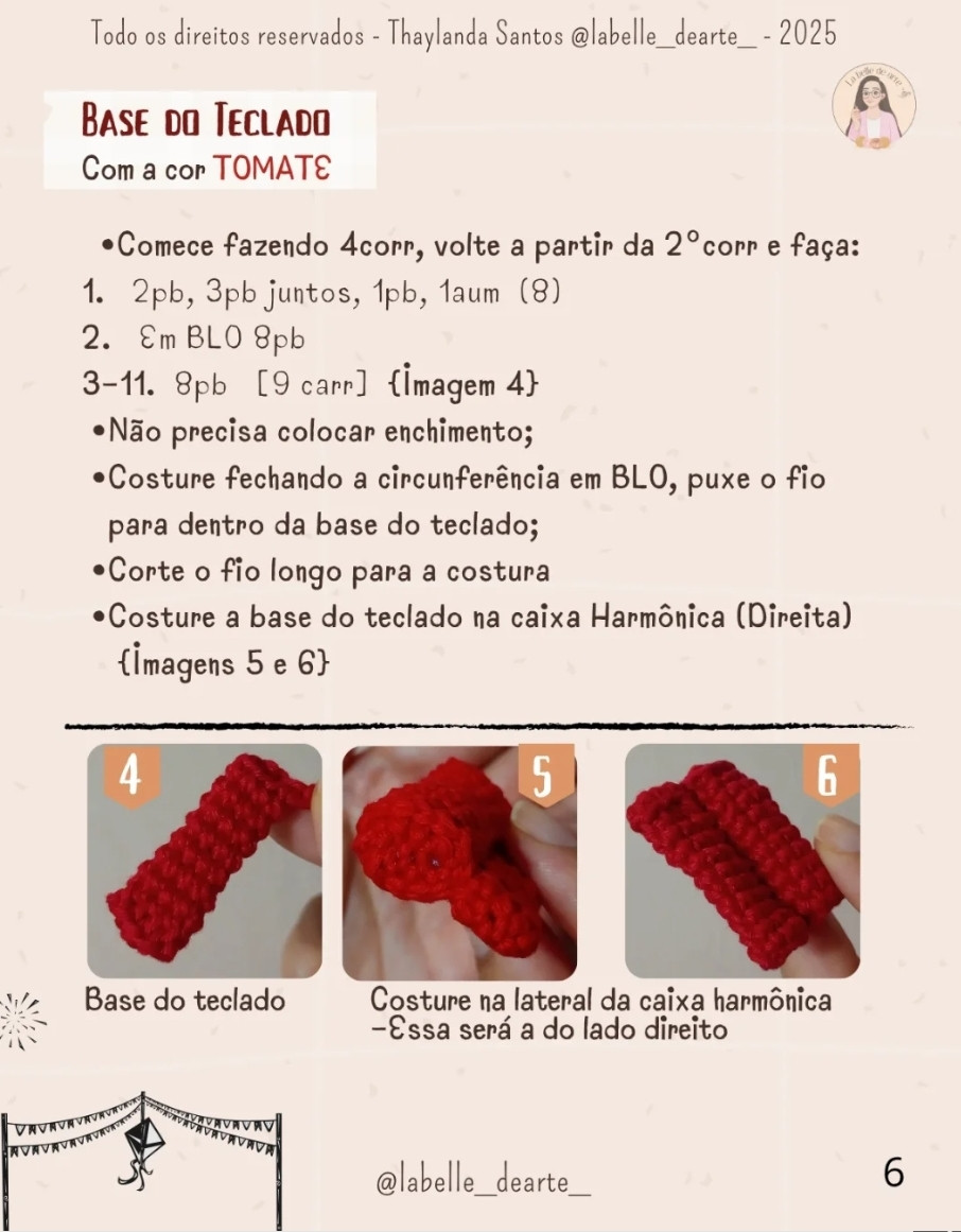 "Gráficos de Crochê de Sanfona e Fogueira: Arte Detalhada e Colorida"