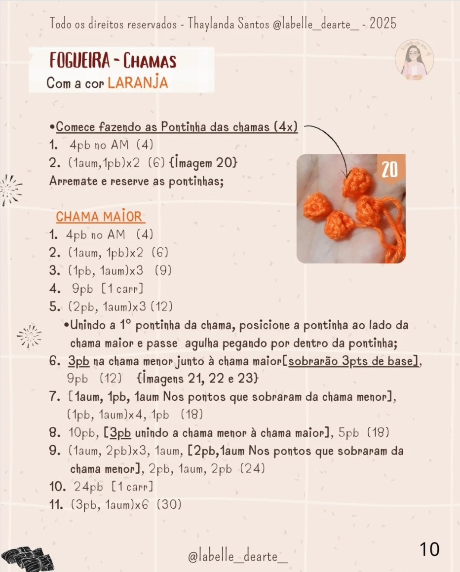 "Gráficos de Crochê de Sanfona e Fogueira: Arte Detalhada e Colorida"