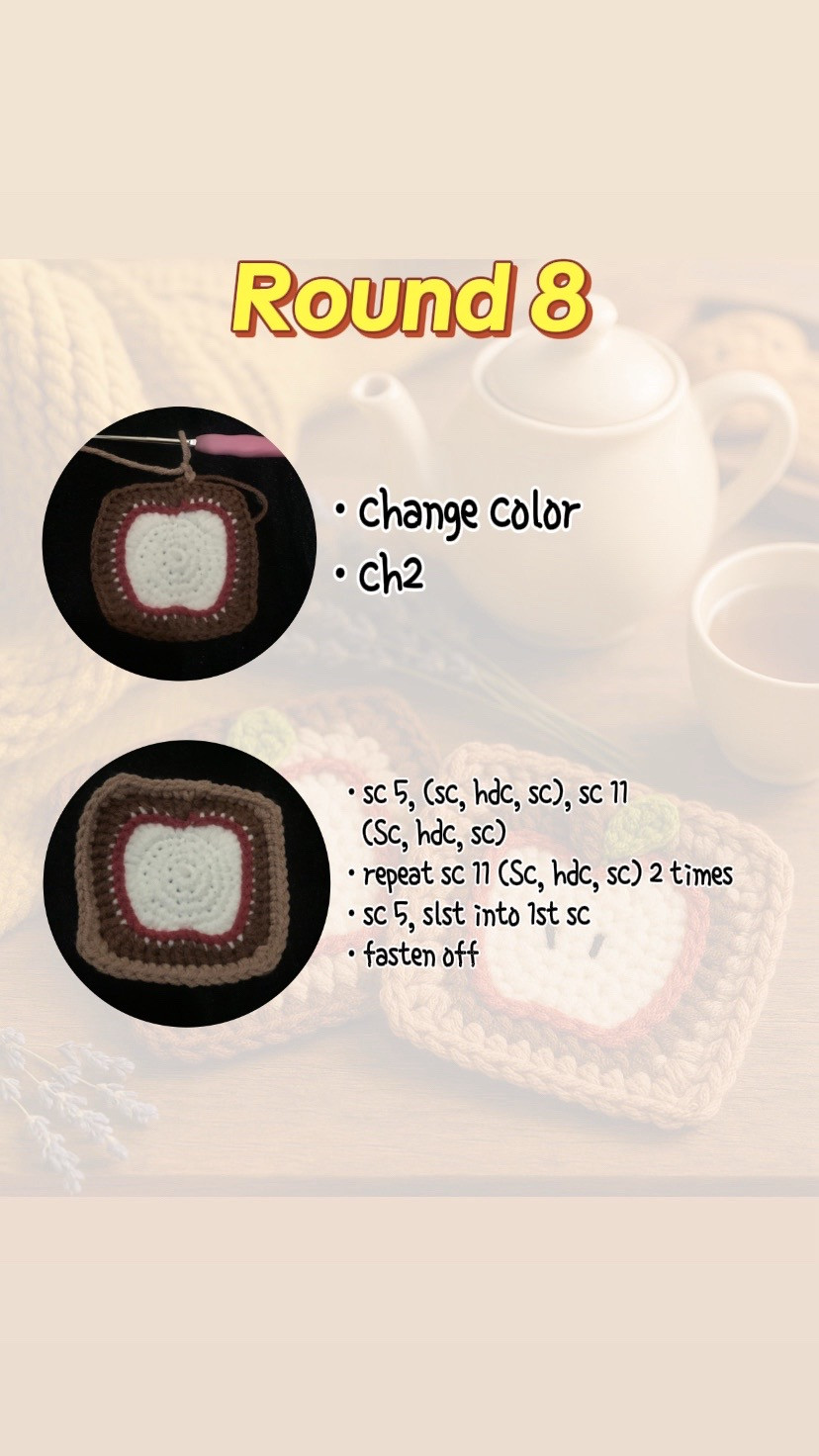 Granny Square Crochet Pattern Featuring an Apple Design