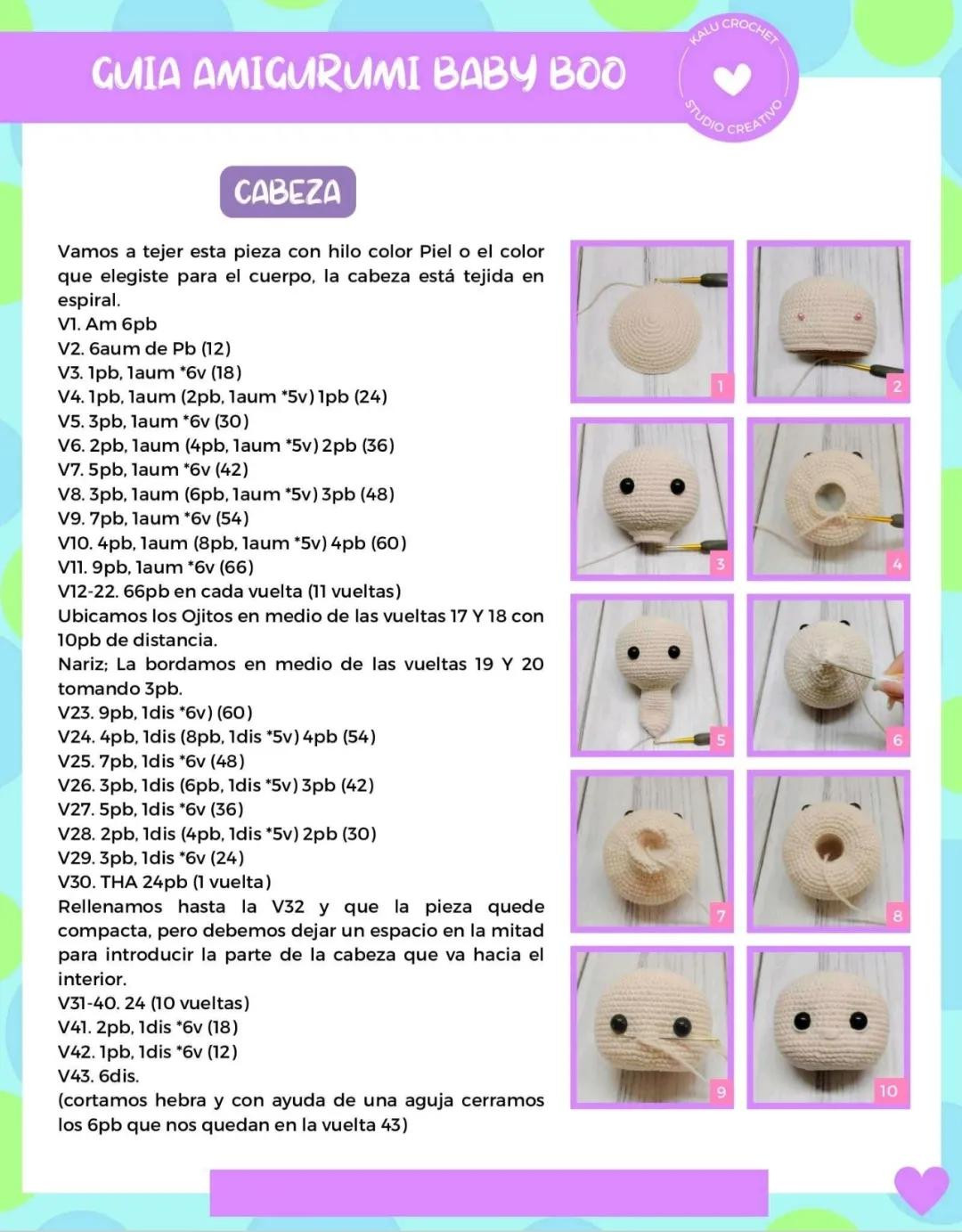 Guía Completa para Crear Amigurumi Baby Boo con Instrucciones Detalladas