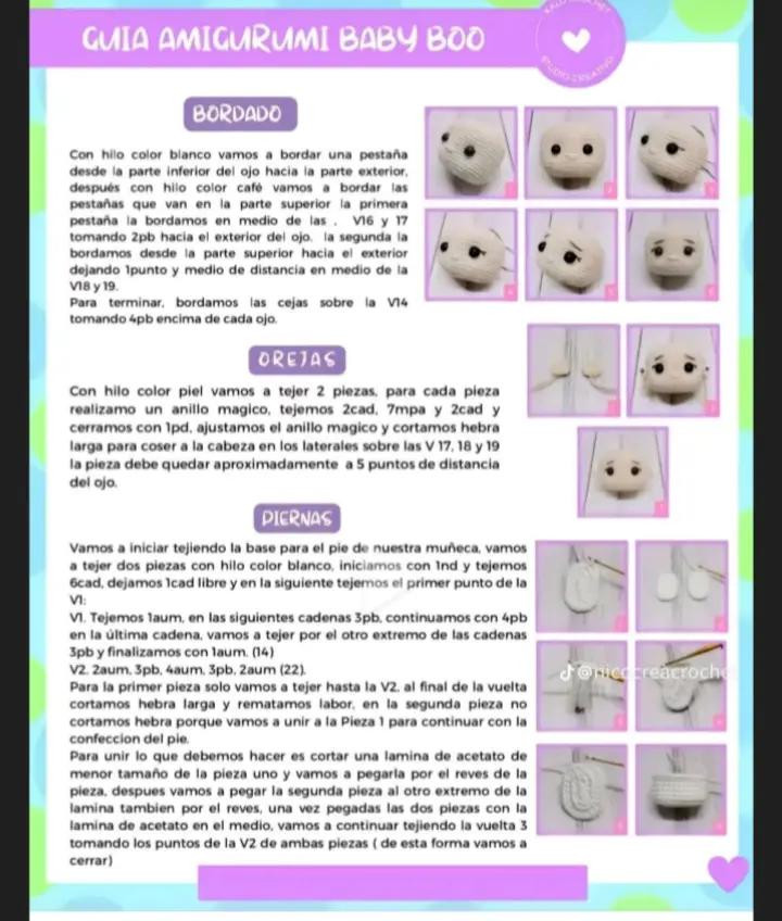 Guía Completa para Crear Amigurumi Baby Boo con Instrucciones Detalladas