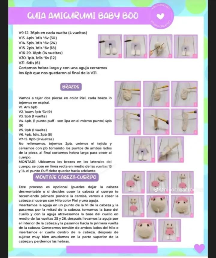 Guía Completa para Crear Amigurumi Baby Boo con Instrucciones Detalladas