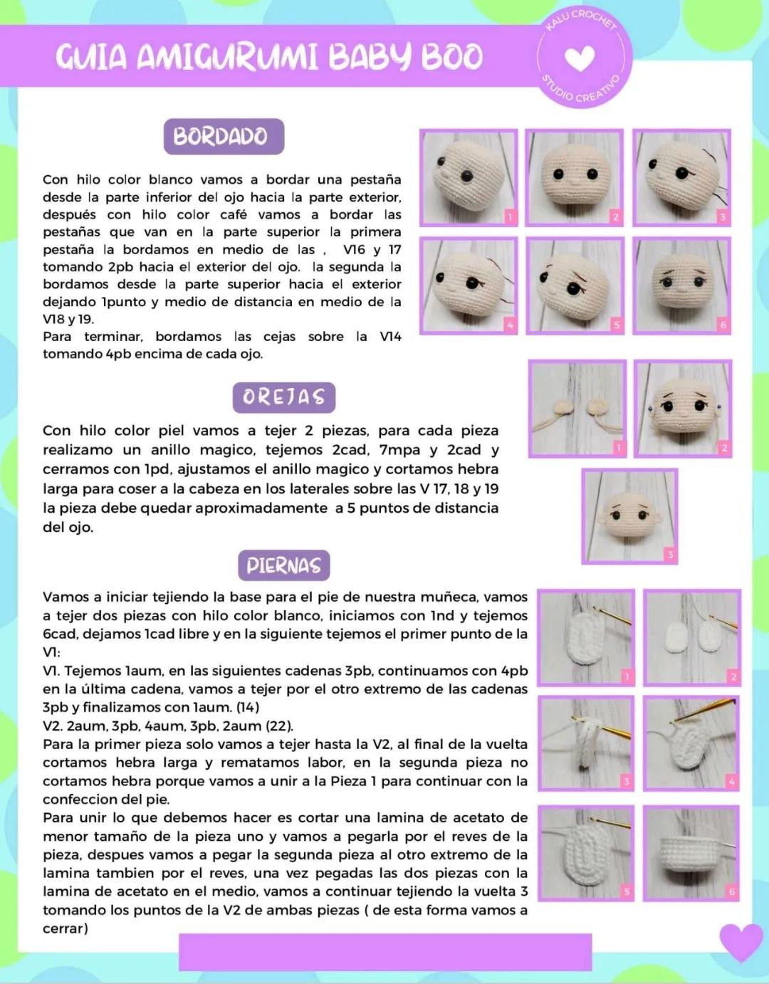 Guía Completa para Crear Amigurumi Baby Boo con Instrucciones Detalladas
