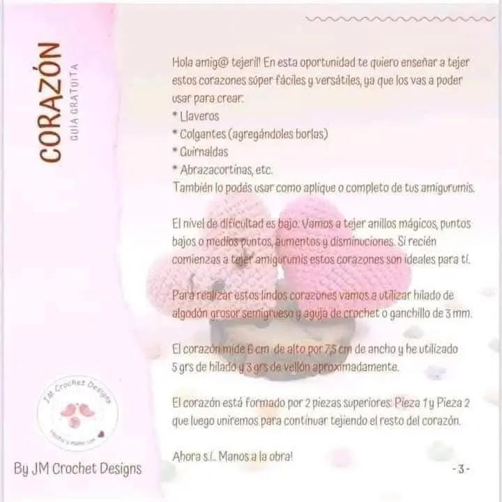 Guía gratuita para tejer corazones de crochet paso a paso