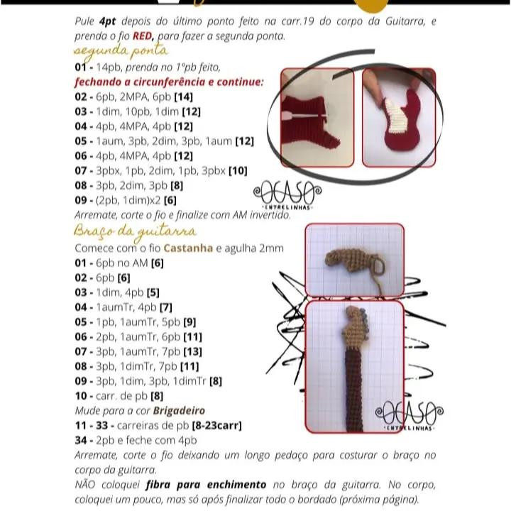 Guitarra em Amigurumi: Padrão de Crochê Criativo e Gratuito