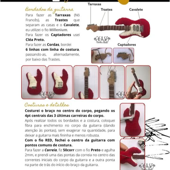 Guitarra em Amigurumi: Padrão de Crochê Criativo e Gratuito