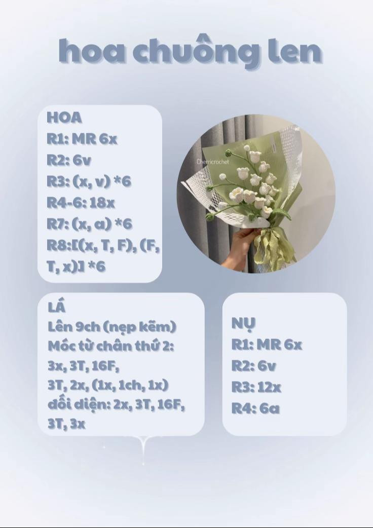 hoa chuông len,  hoang chuông len gương, hoa chuông len đèn ngủ, hoa chuông len đèn treo, hoa chuông len móc cặp sách, hoa chuông len vòng treo cửa, hoa chuông len dây treo đèn,