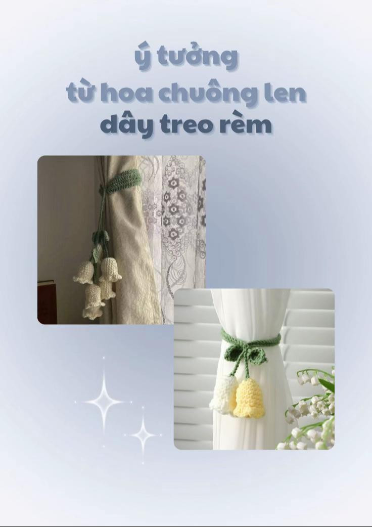 hoa chuông len,  hoang chuông len gương, hoa chuông len đèn ngủ, hoa chuông len đèn treo, hoa chuông len móc cặp sách, hoa chuông len vòng treo cửa, hoa chuông len dây treo đèn,