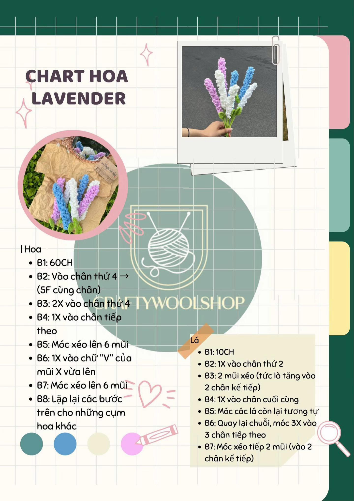 hoa hồng, hoa chuông, hoa cúc họa mi, hoa lavender, hoa tulip