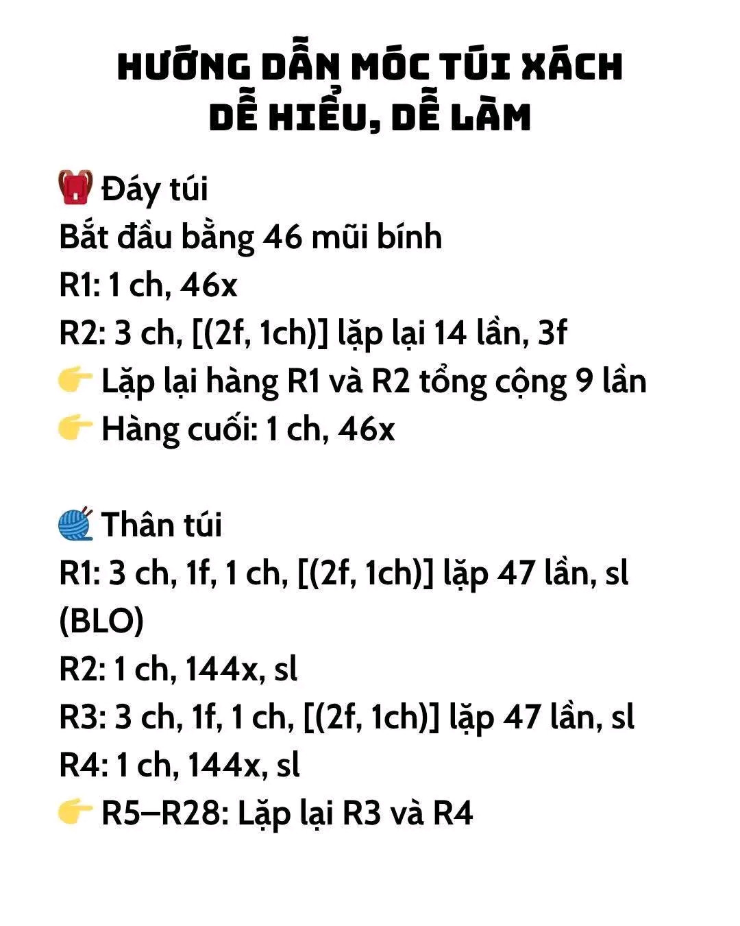 Hướng dẫn chi tiết cách móc túi xách len cho người mới bắt đầu