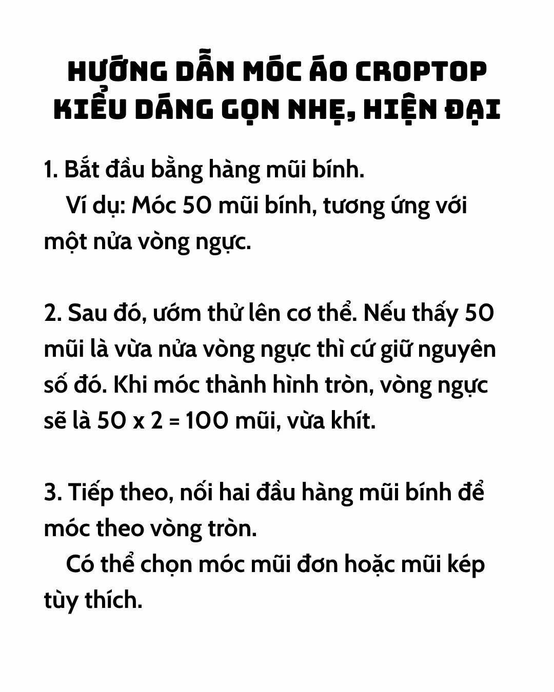 Hướng dẫn móc áo croptop kiểu dáng gọn nhe, hiện đại