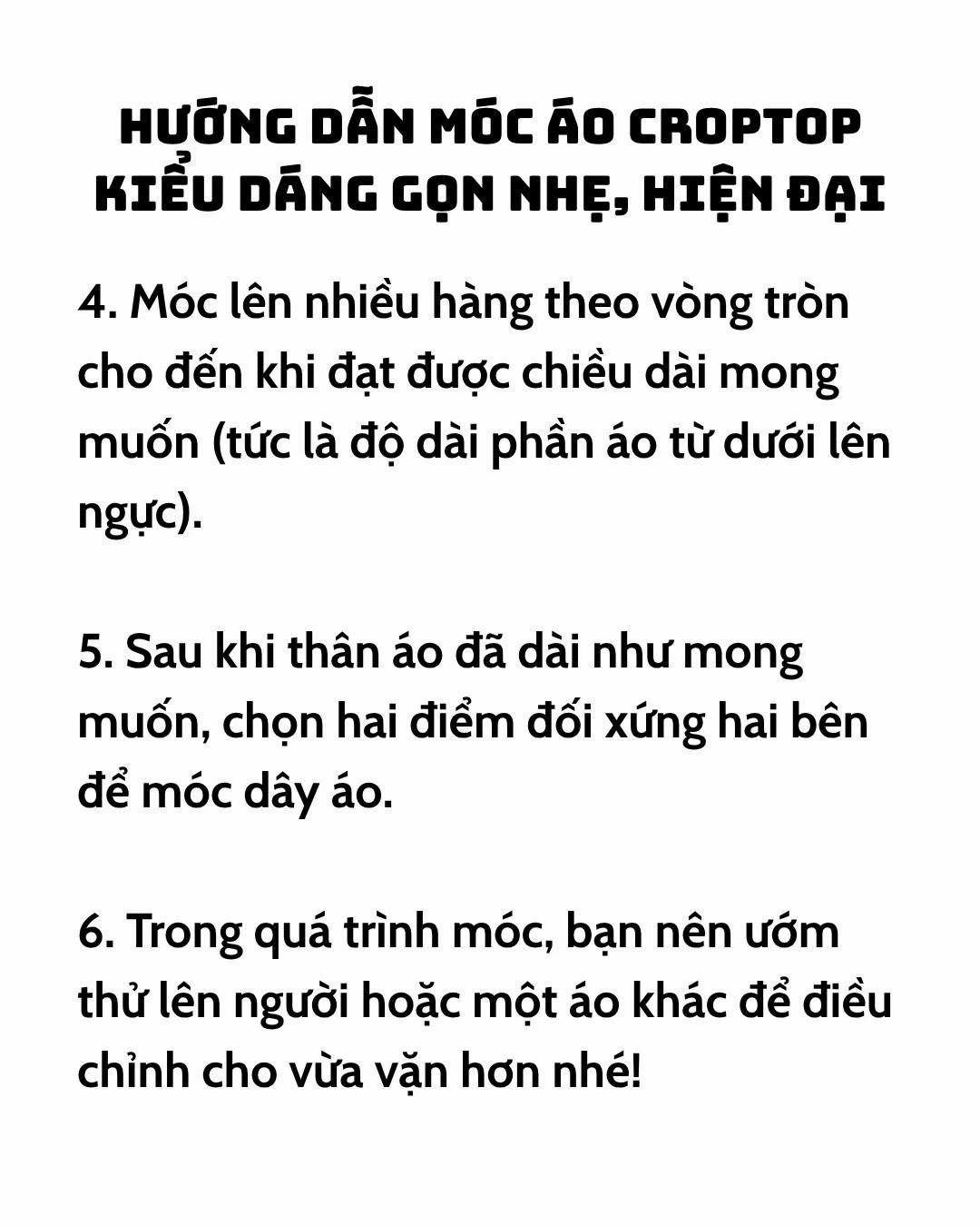 Hướng dẫn móc áo croptop kiểu dáng gọn nhe, hiện đại