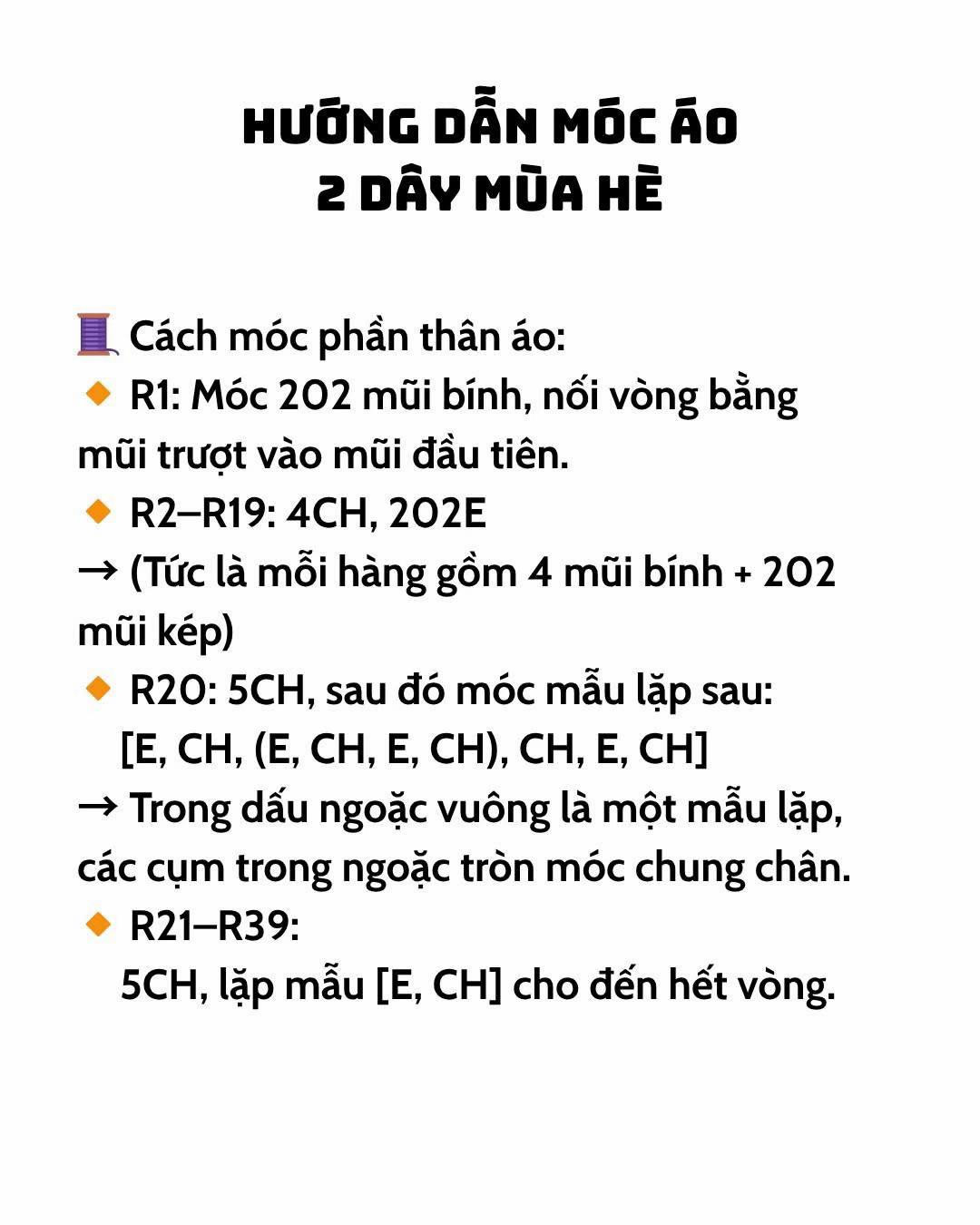 hướng dẫn móc áo hai dây mùa hè