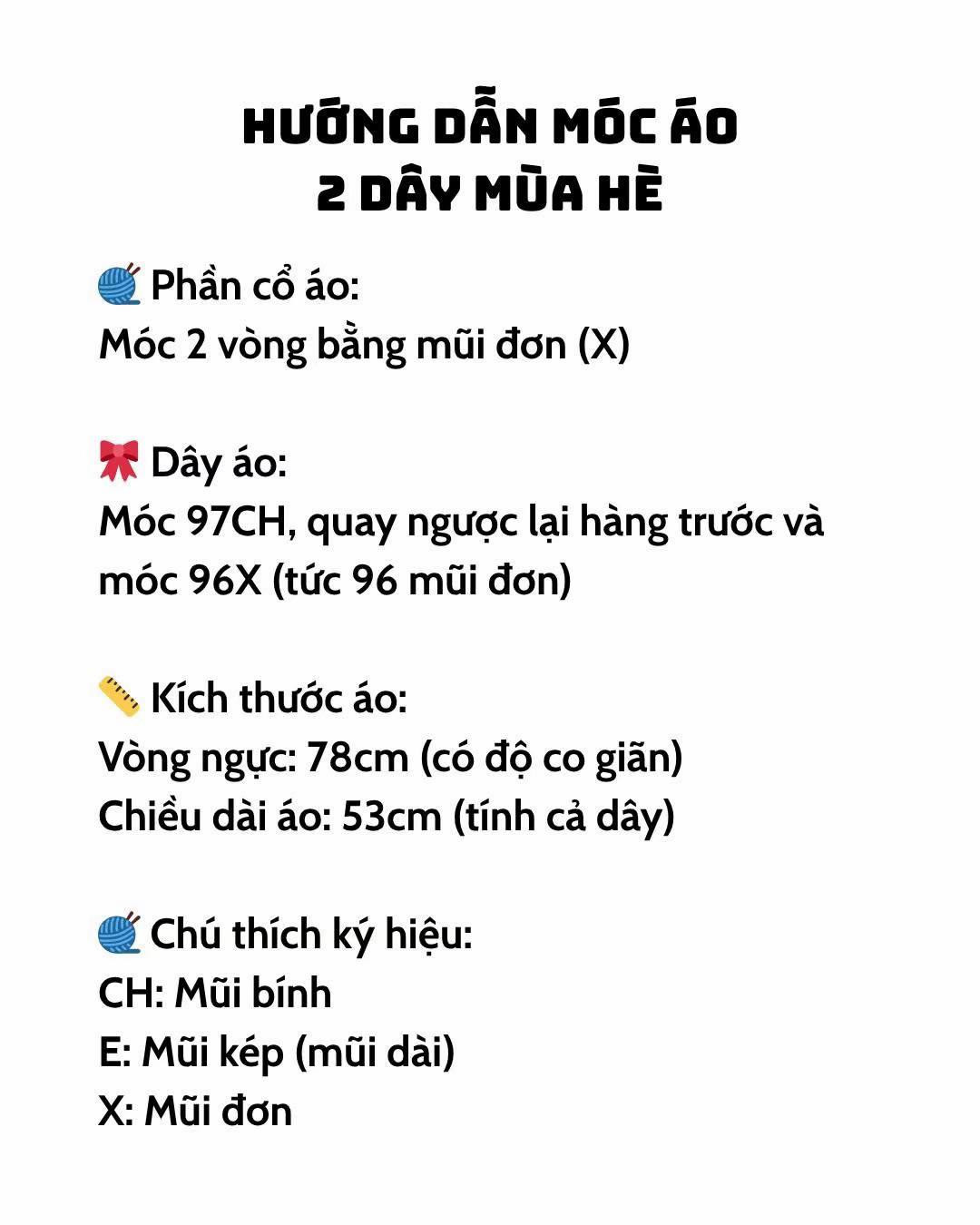 hướng dẫn móc áo hai dây mùa hè