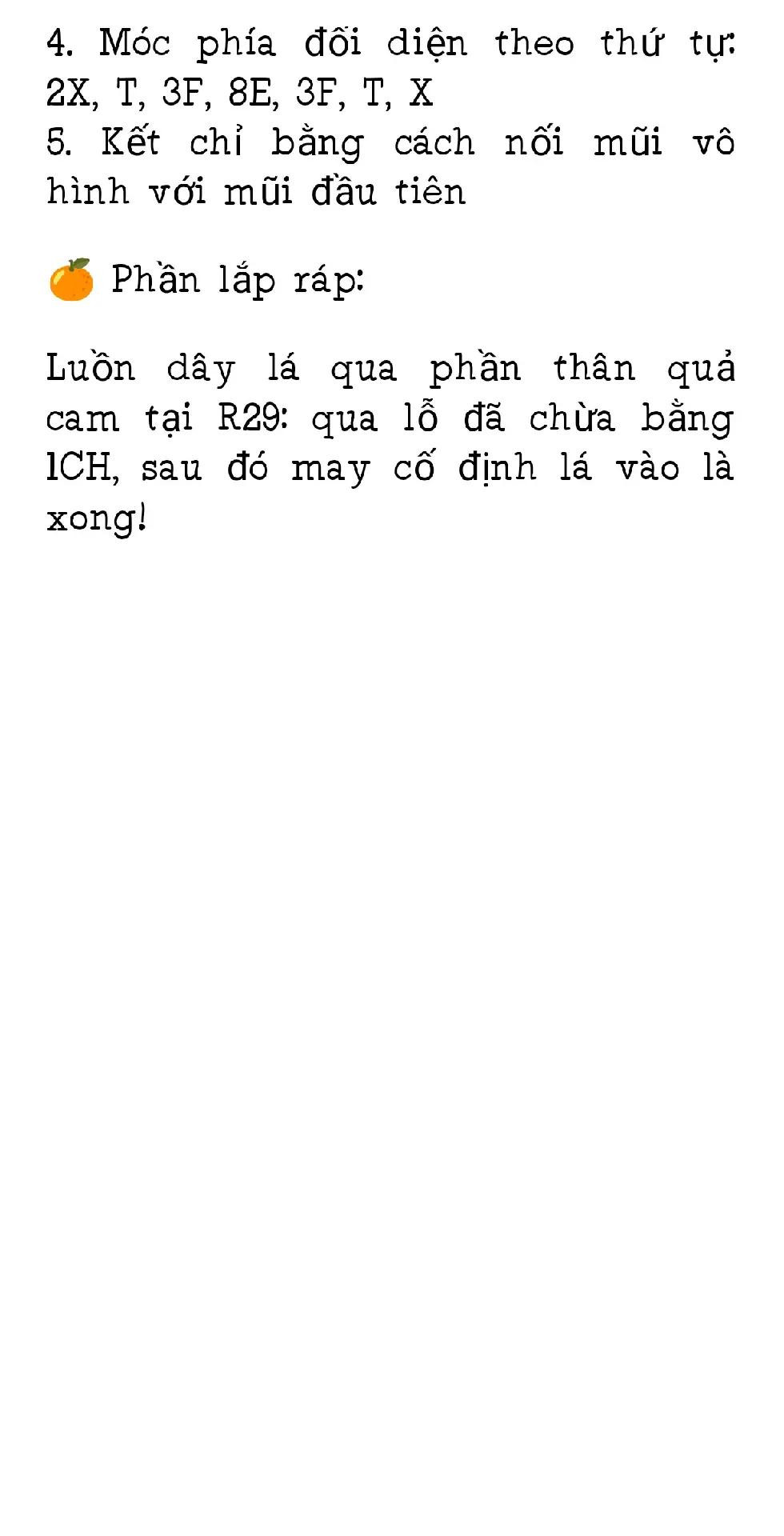 hướng dẫn móc cam và lá