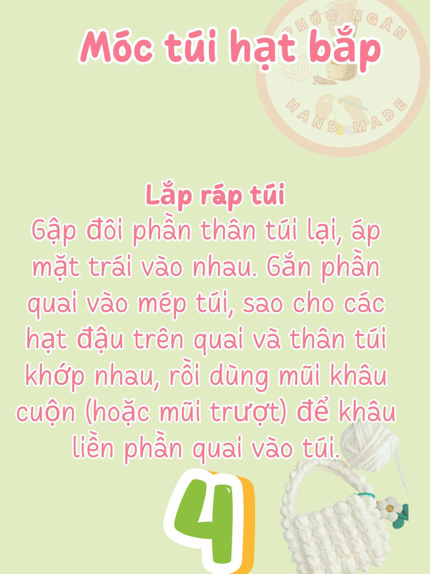 Hướng dẫn móc túi hạt bắp