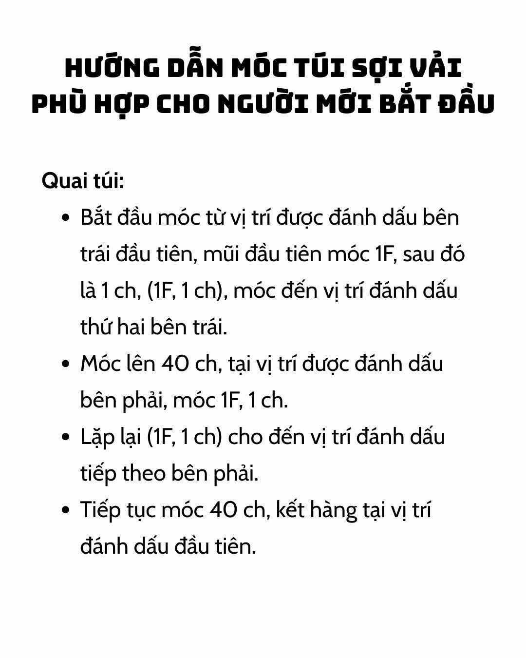 Hướng dẫn móc túi sợi vải phù hợp cho người mới bắt đầu