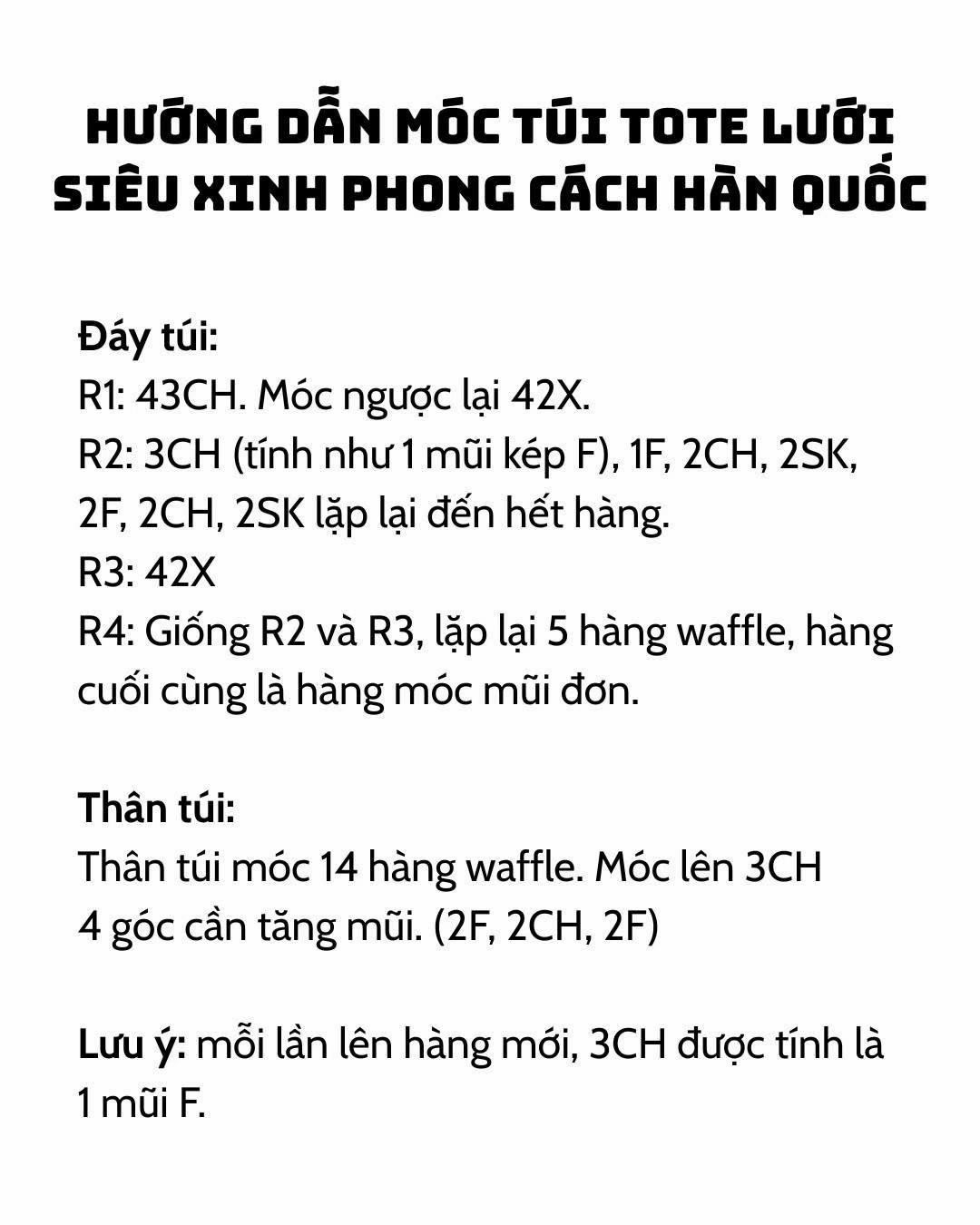Hướng dẫn móc túi tote lưới siêu xinh phong cách hàn quốc