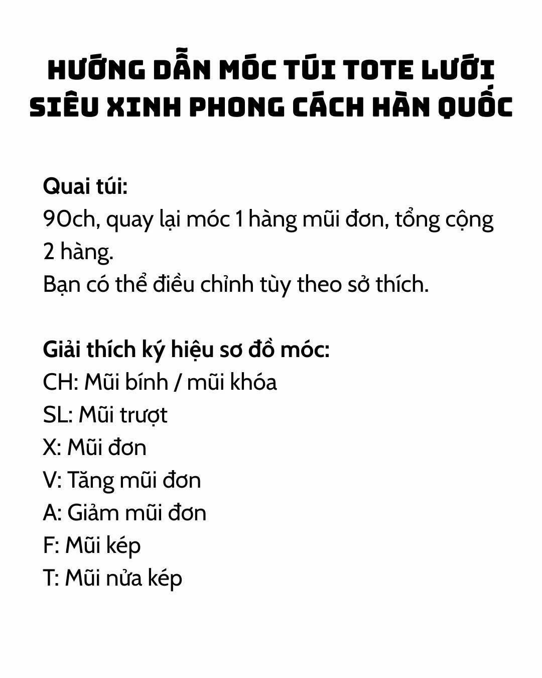 Hướng dẫn móc túi tote lưới siêu xinh phong cách hàn quốc