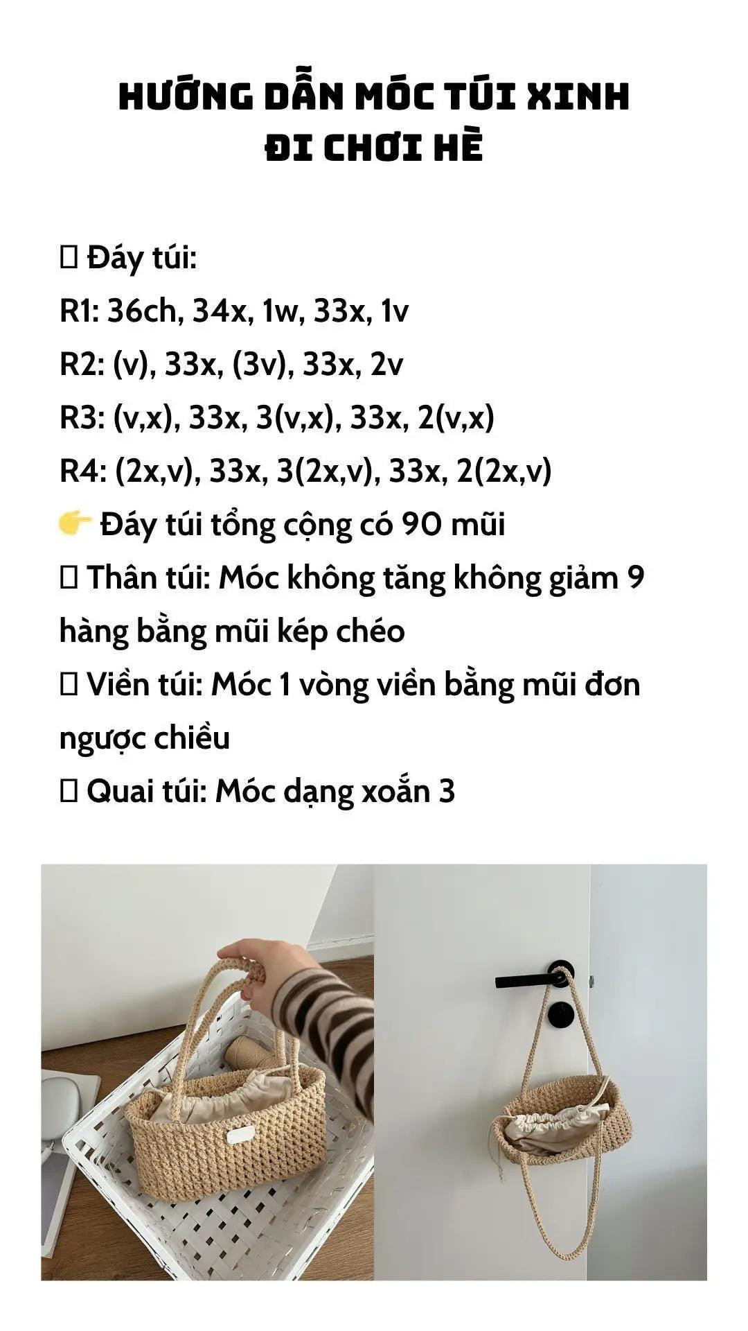 hướng dẫn móc túi xinh đi chơi nè