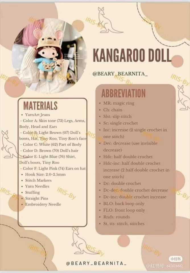 Kangaroo Doll Crochet Pattern for Amigurumi Enthusiasts