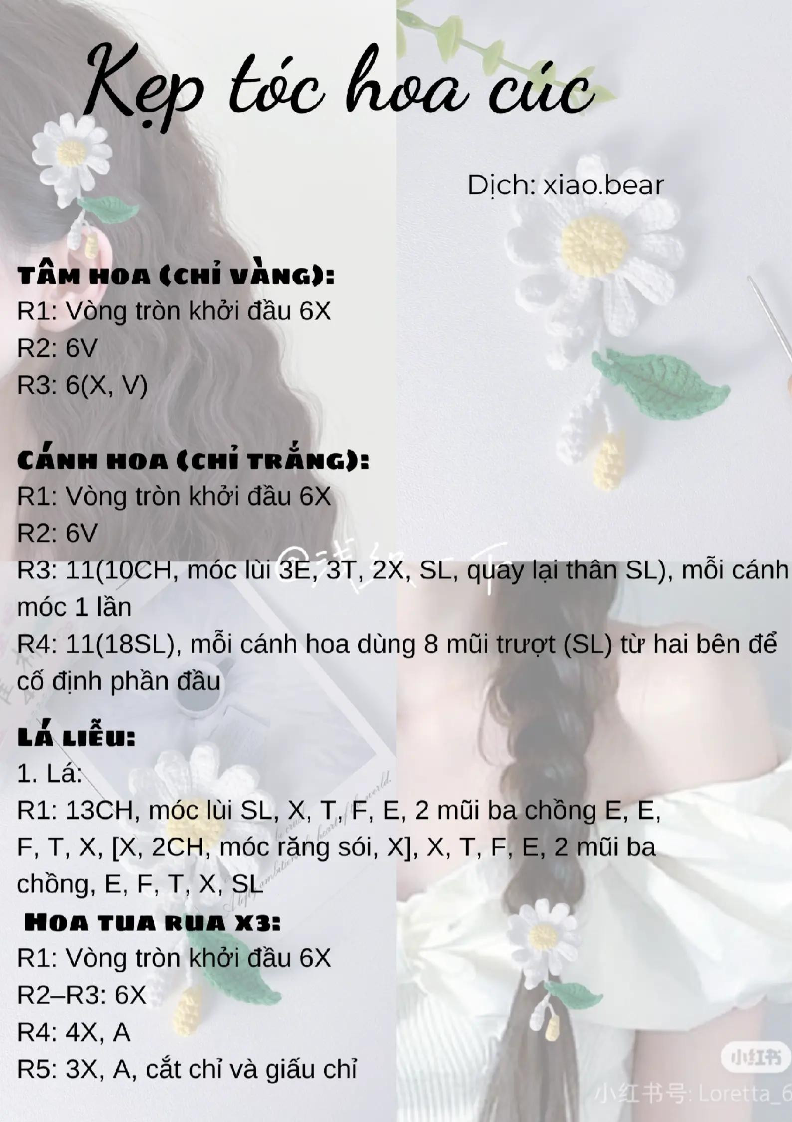 kẹp tóc hoa cúc, chú chó nhỏ