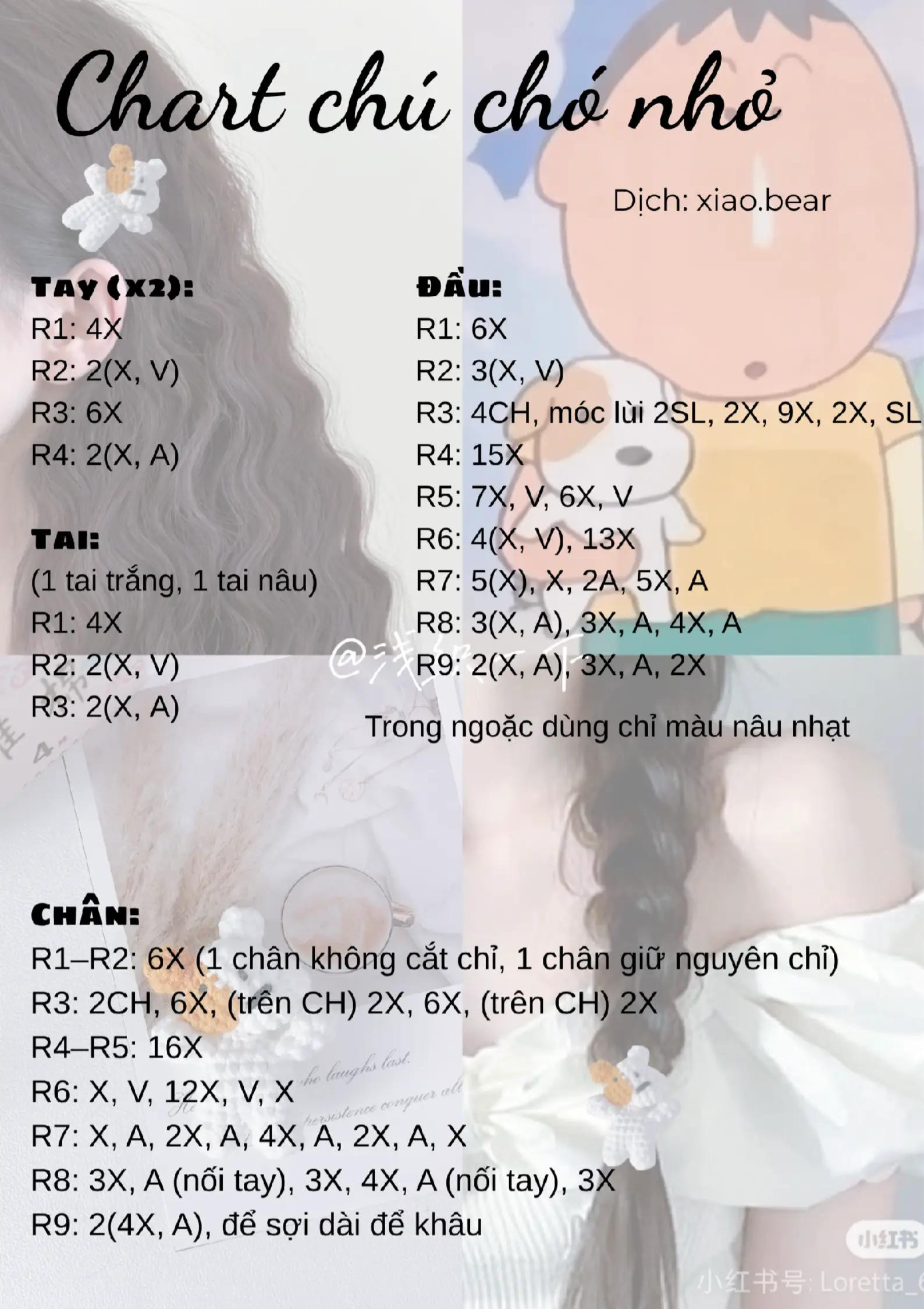 kẹp tóc hoa cúc, chú chó nhỏ