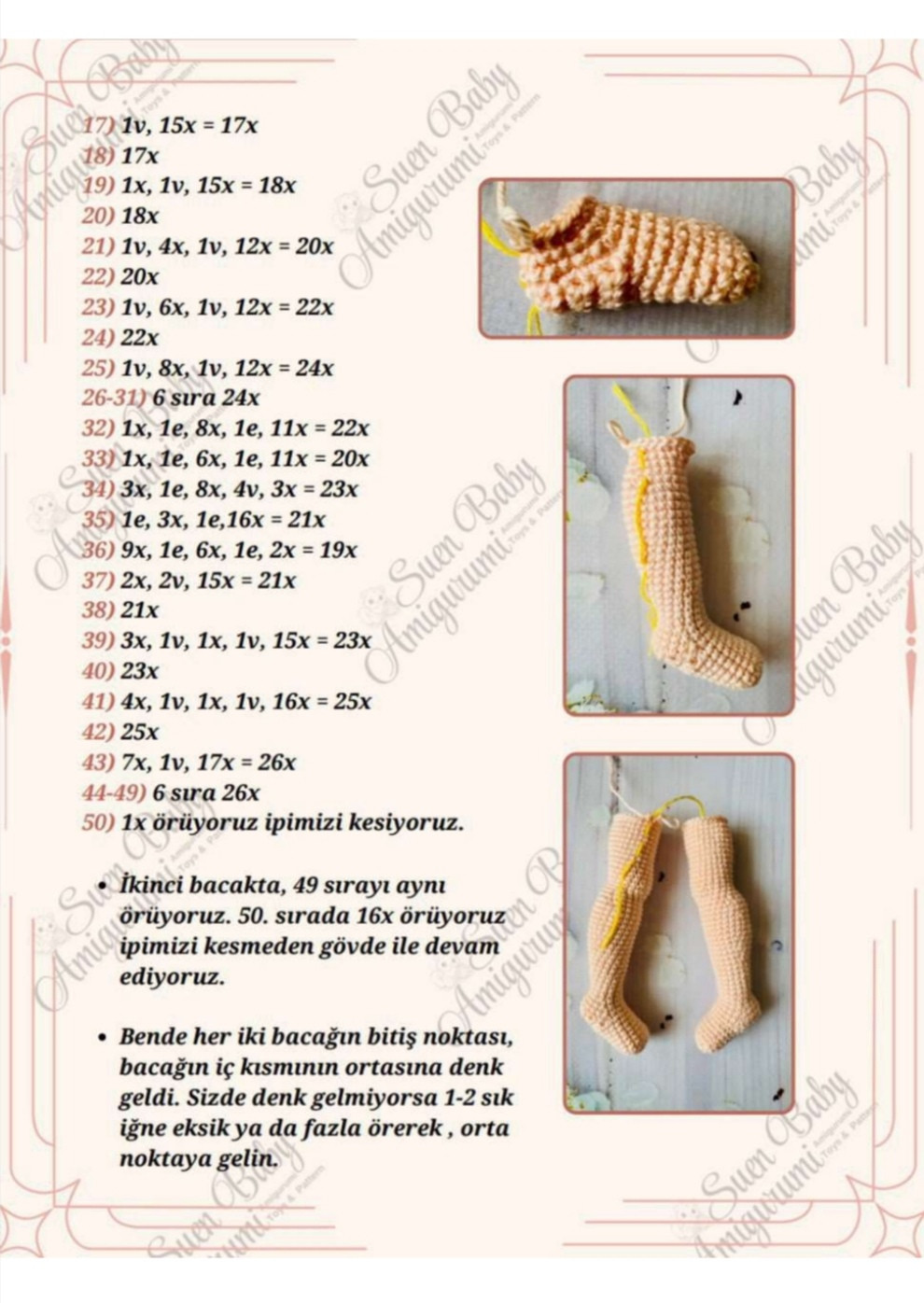 Kırmızı Çiçekli Amigurumi Kız Bebek Modeli ve Yapılış Şeması