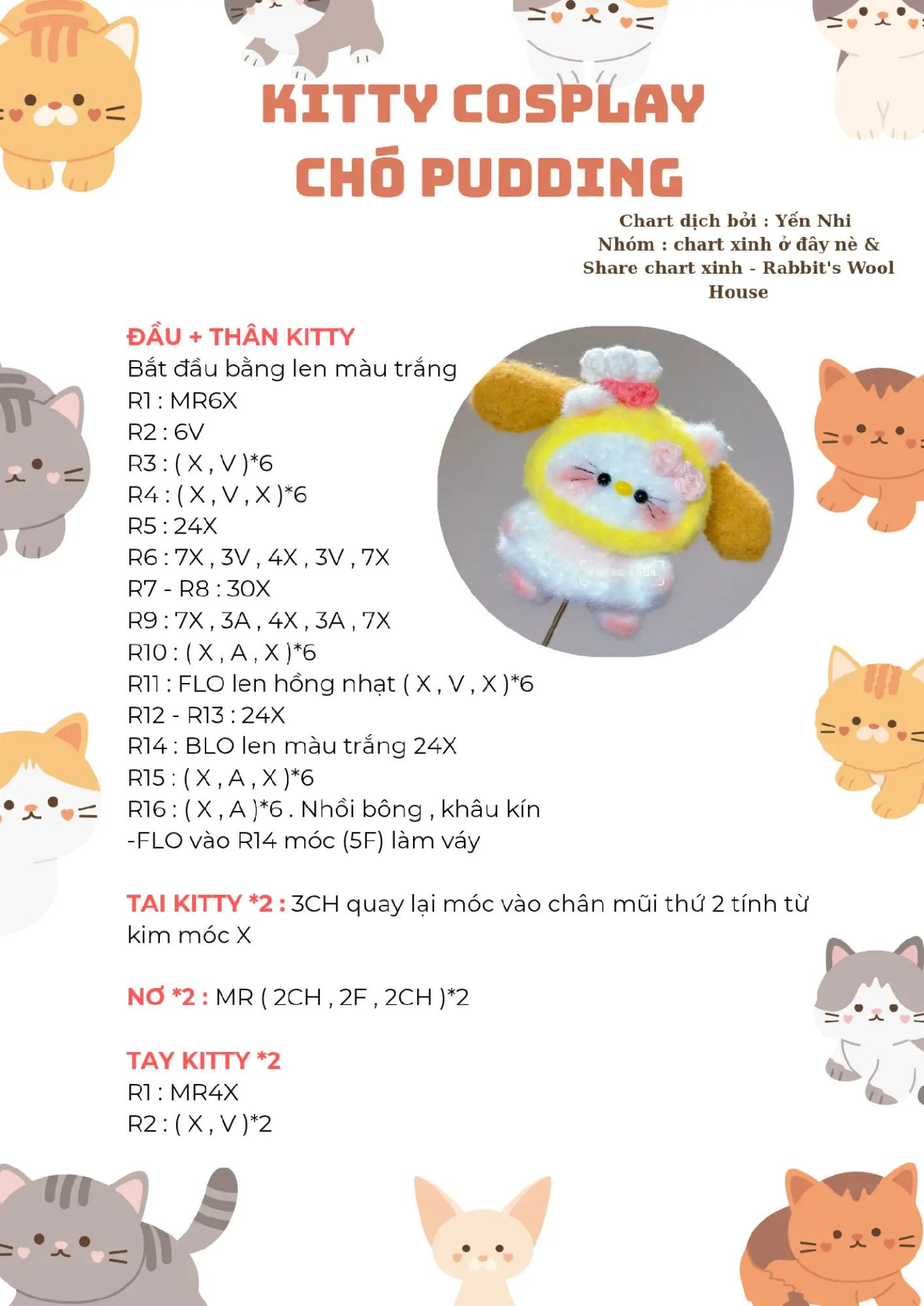 kitty cosplay chó pudding