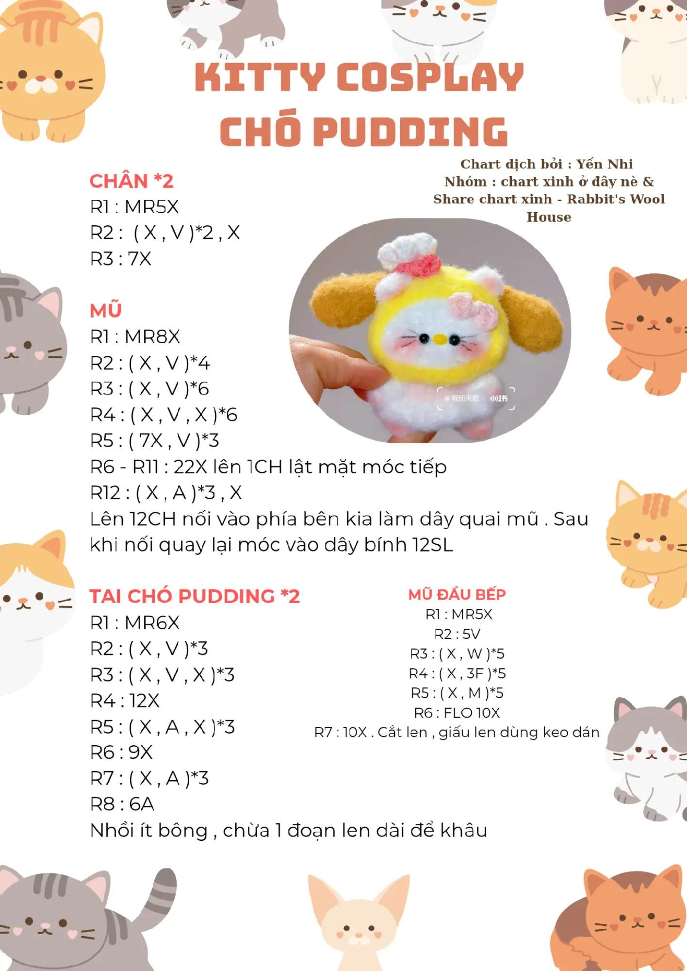 kitty cosplay chó pudding