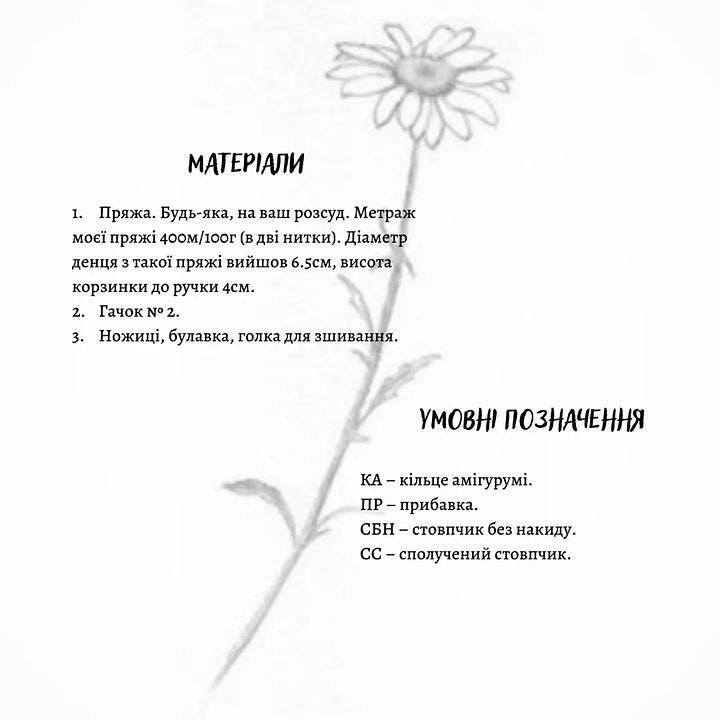 Корзинка з квітами, схема в'язання гачком для початківців