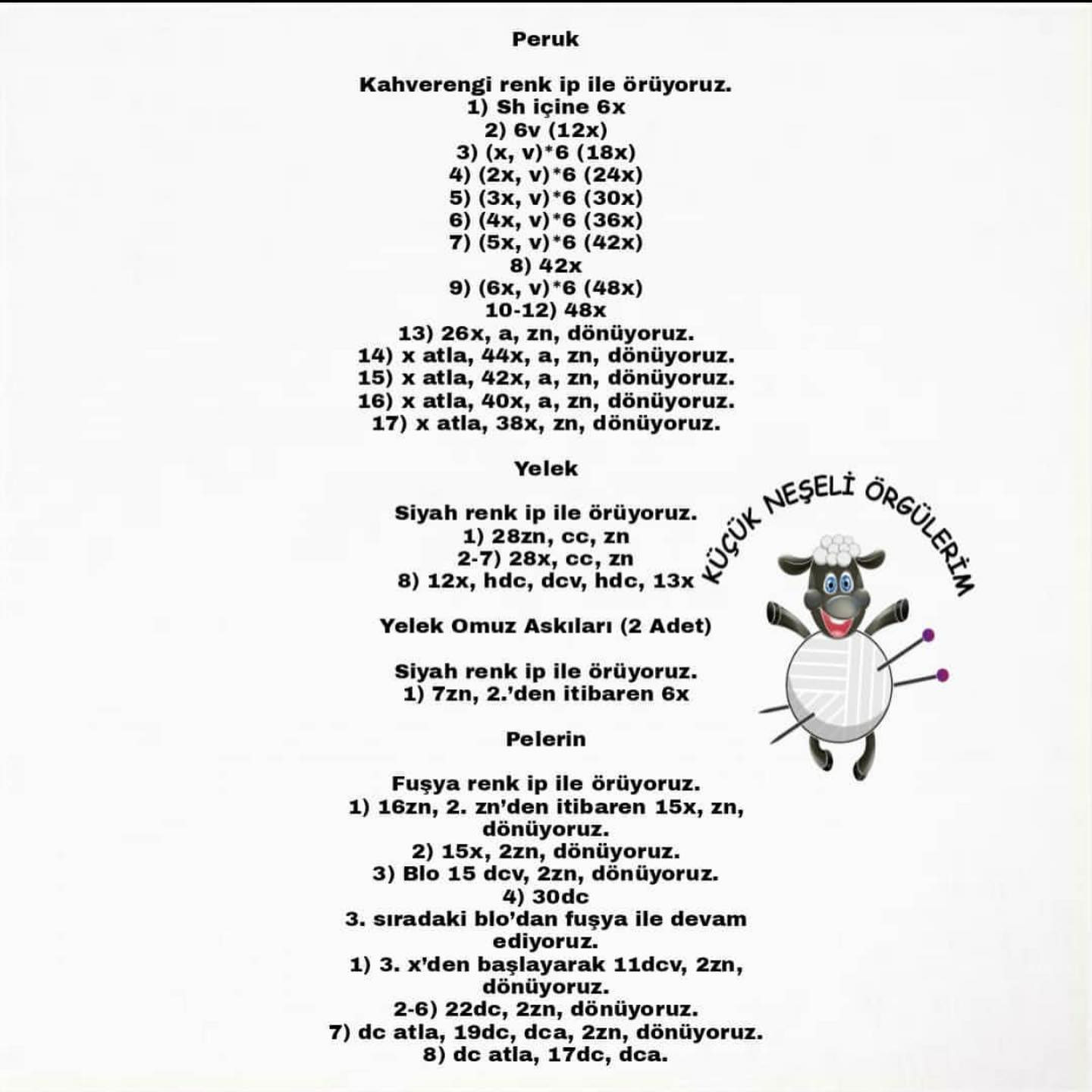Küçük Prenses İçin Renkli Amigurumi Bebek Örgü Modeli