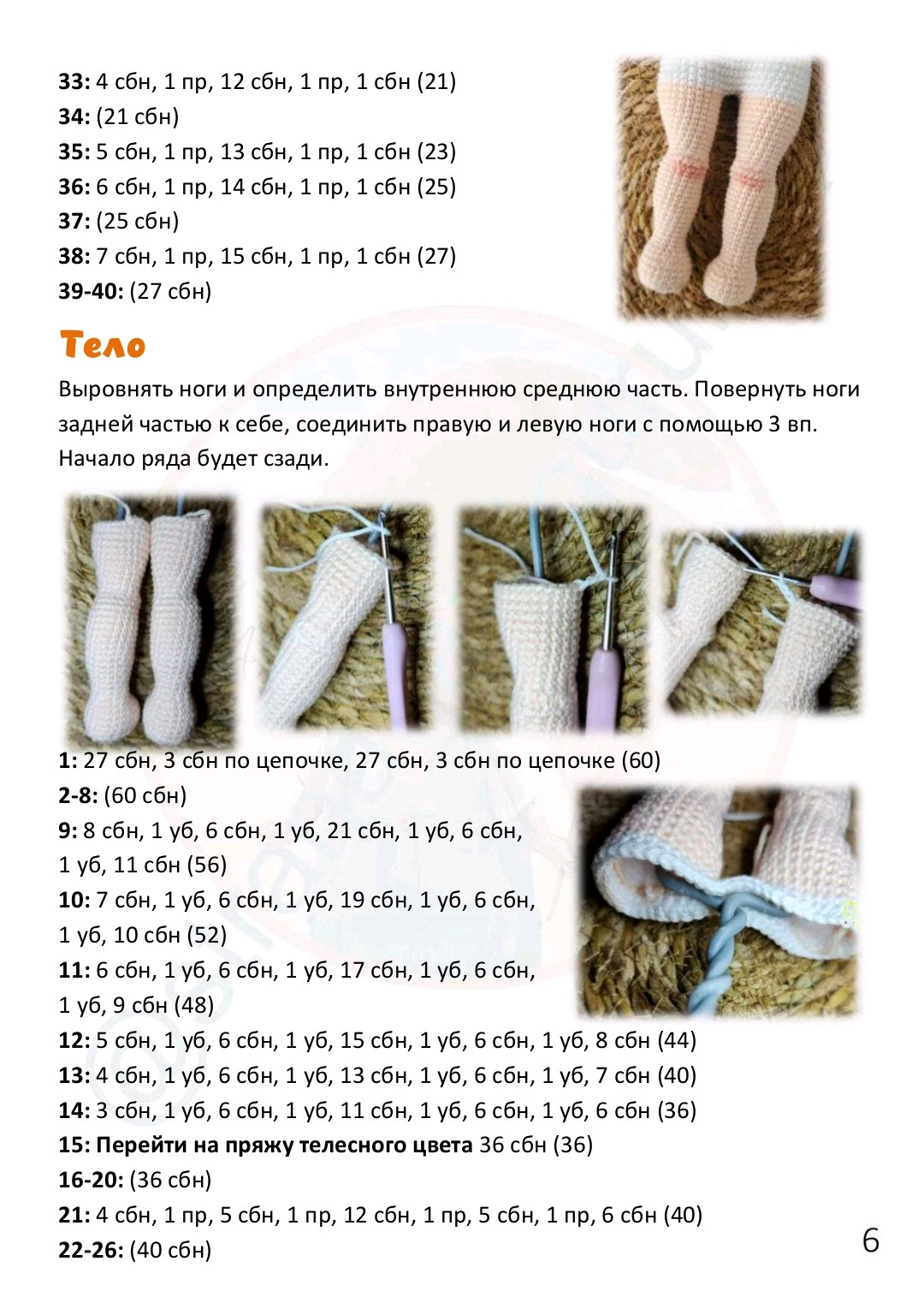 Кукла в пижаме с банкой крема — схема вязания крючком