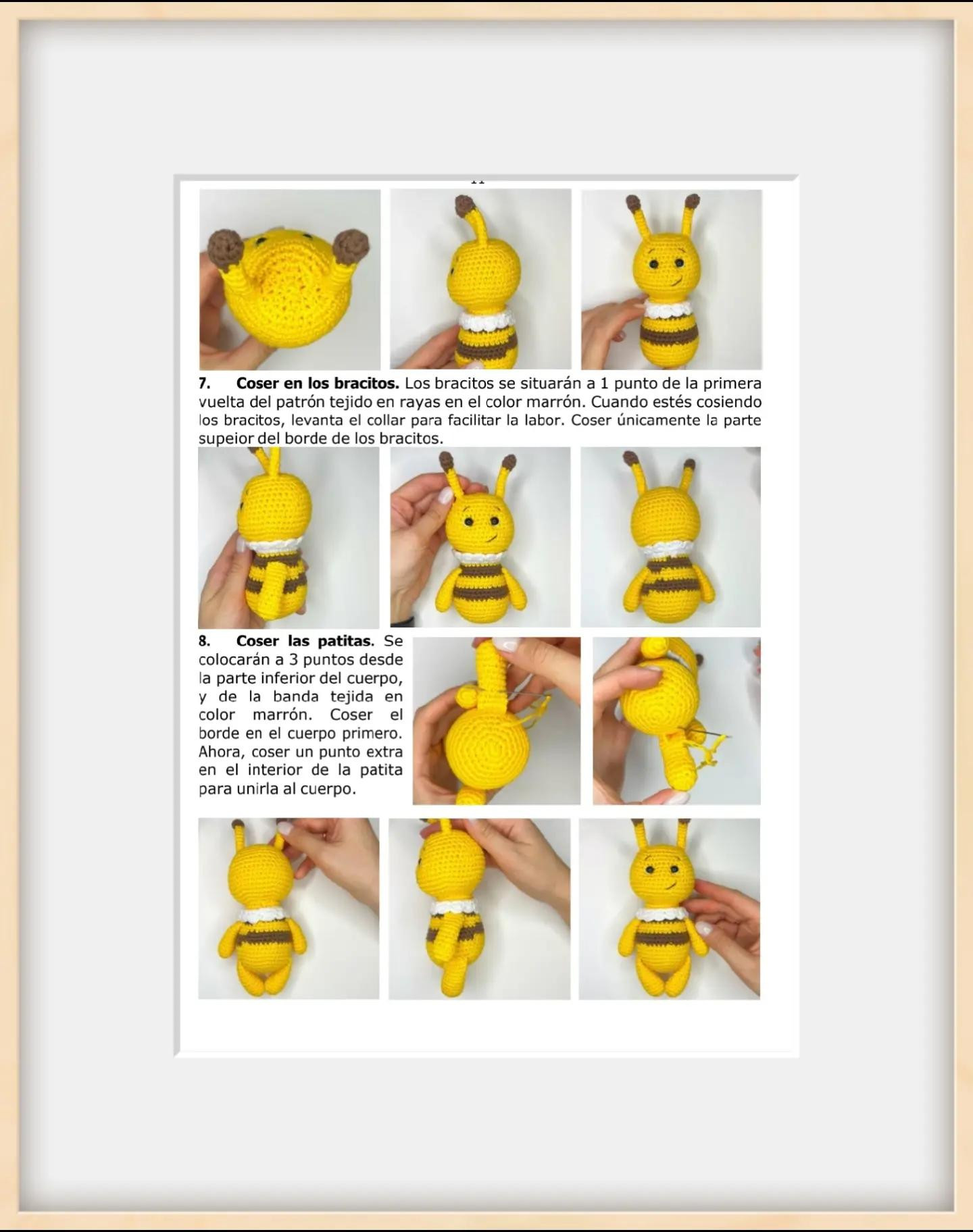 Linda abejita de amigurumi con patrón detallado