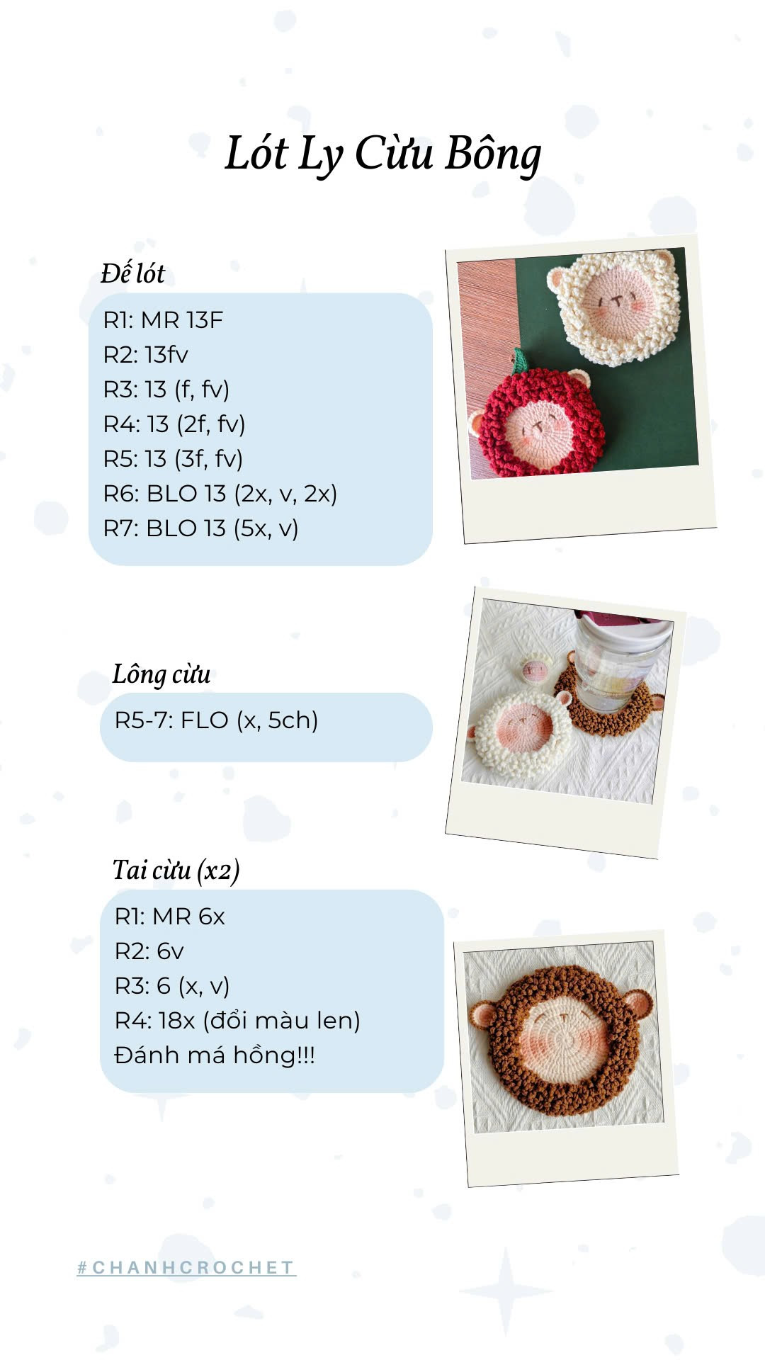 Lót ly cừu bông 🐑💙🍋🧶