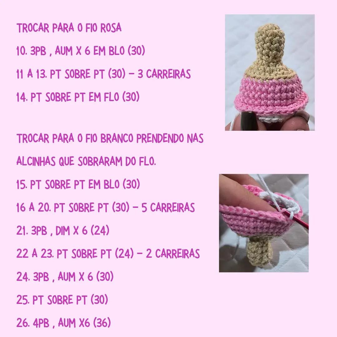 Mamadeira de Amigurumi: Gráfico de Crochê Gratuito e Detalhado
