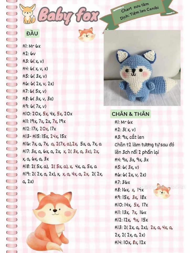 Mẫu Móc Len Chú Cáo Xanh Dễ Thương Cho Người Mới Bắt Đầu