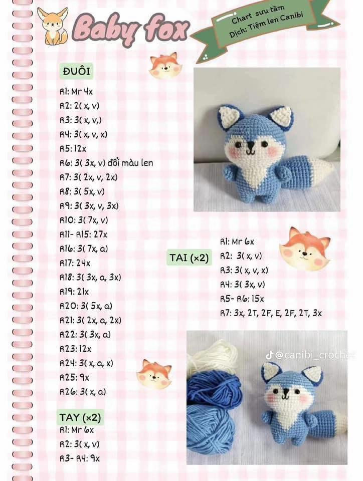 Mẫu Móc Len Chú Cáo Xanh Dễ Thương Cho Người Mới Bắt Đầu