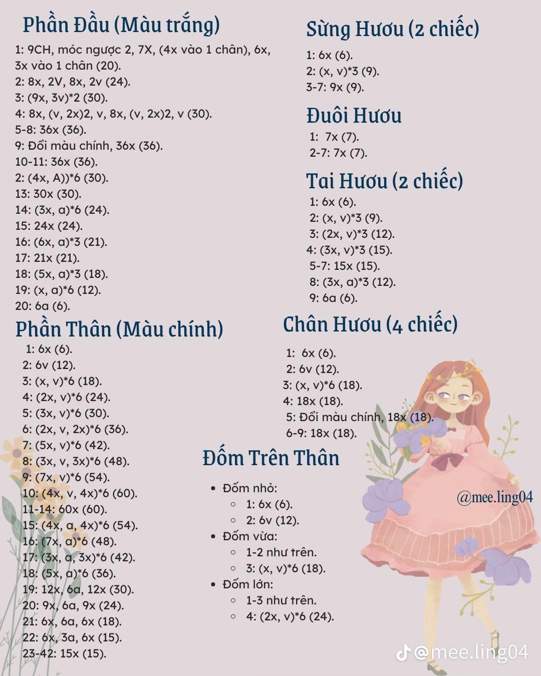 Mẫu móc len hươu cao cổ đáng yêu, dễ thương và dễ làm tại nhà