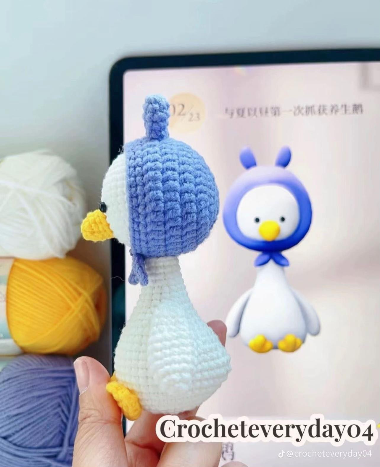 "Mẫu móc len vịt dễ thương với hướng dẫn chi tiết"